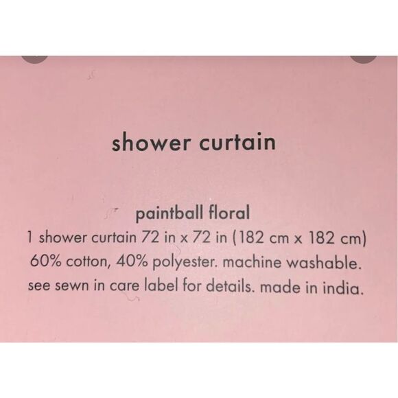 Kate Spade PaintBall Floral Shower Curtain - Picture 3 of 4